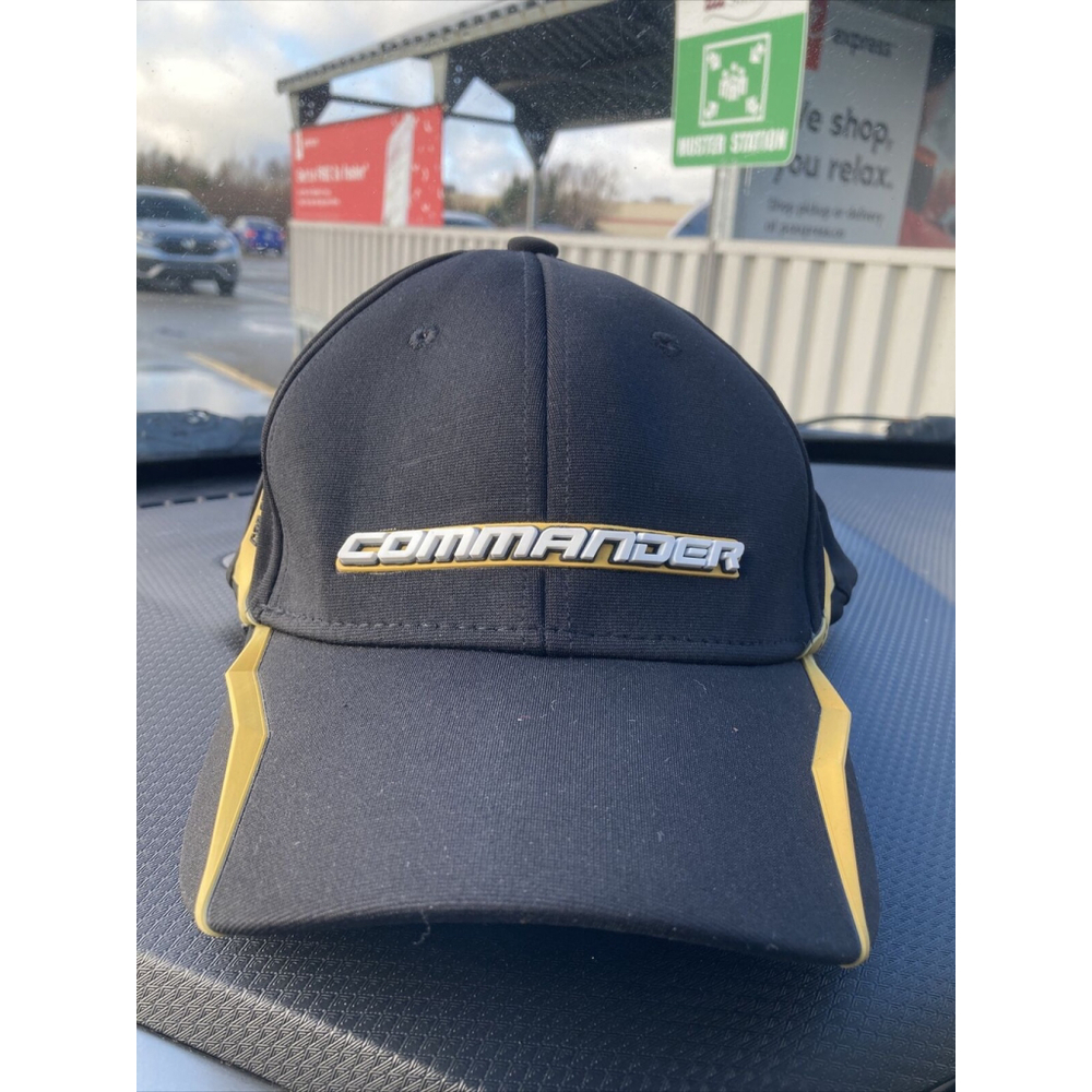 CAN-AM Men's Commander S/M Stretch Cap Black Yellow BRP GREAT Quad Or Sled Hat!